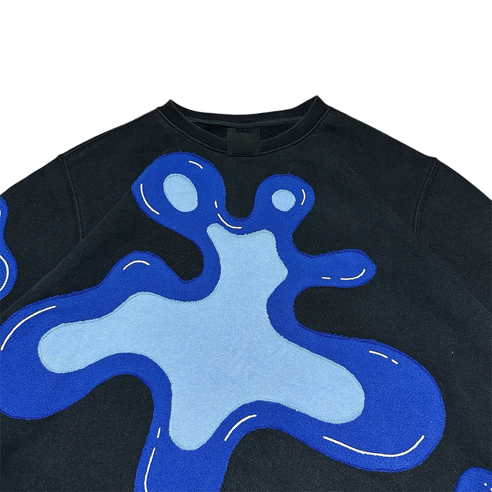 Creative Blue Water Drop Cut Patchwork Hoodie