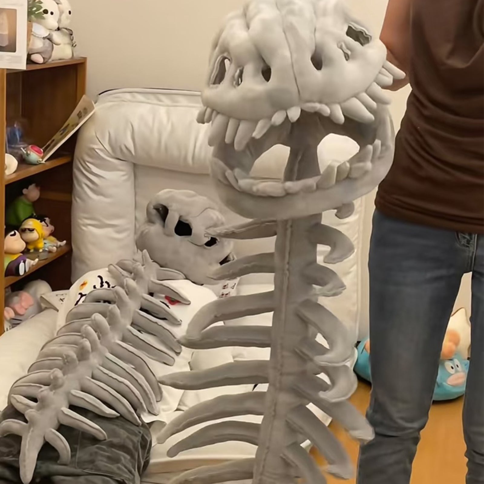 Halloween Dinosaur Monster Skeleton Mask Horror Plush Toy