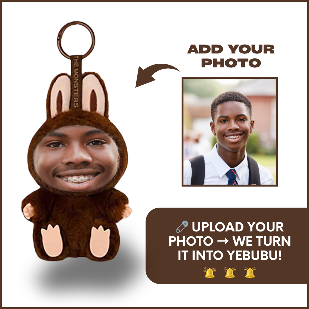Custom Yebubu (Version 2) Plush Keychain – Personalized Face in Different Colors