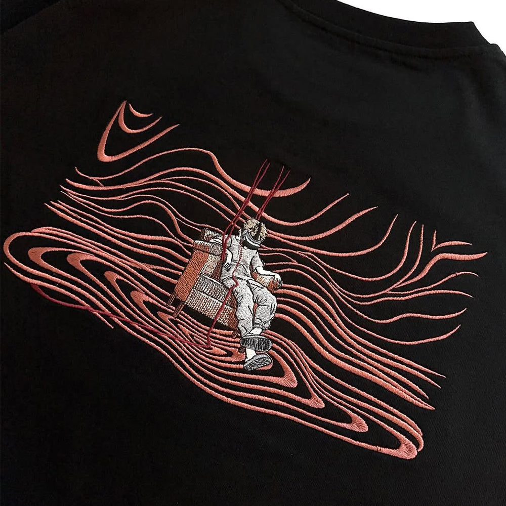 Embroidered sweatshirt in virtual space