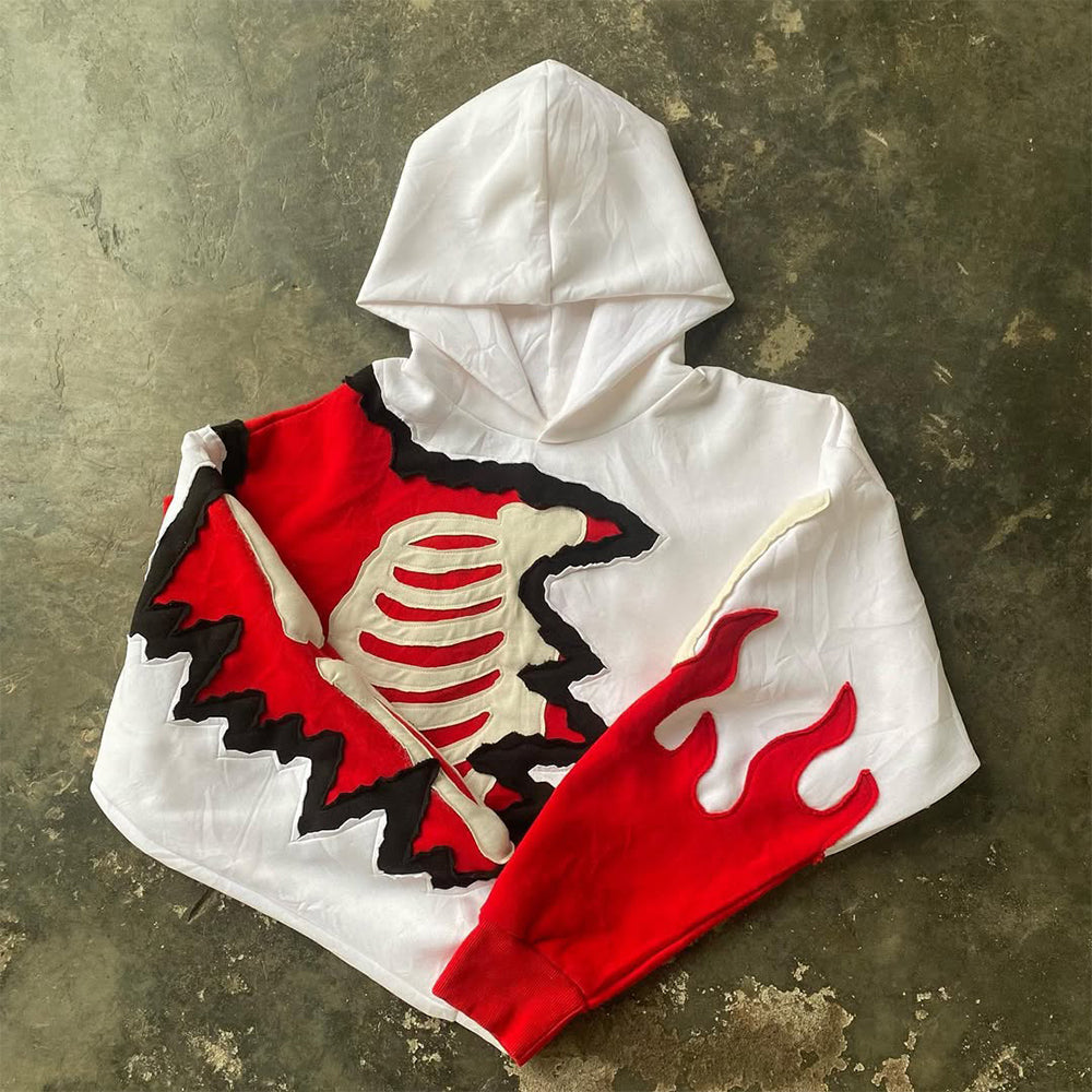 Patchwork Cut-and-Sew Hoodie
