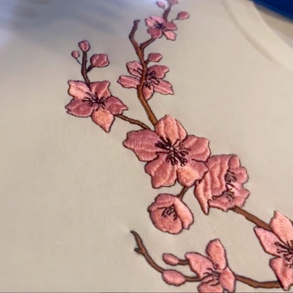 Embroidered Cherry Blossom Tee