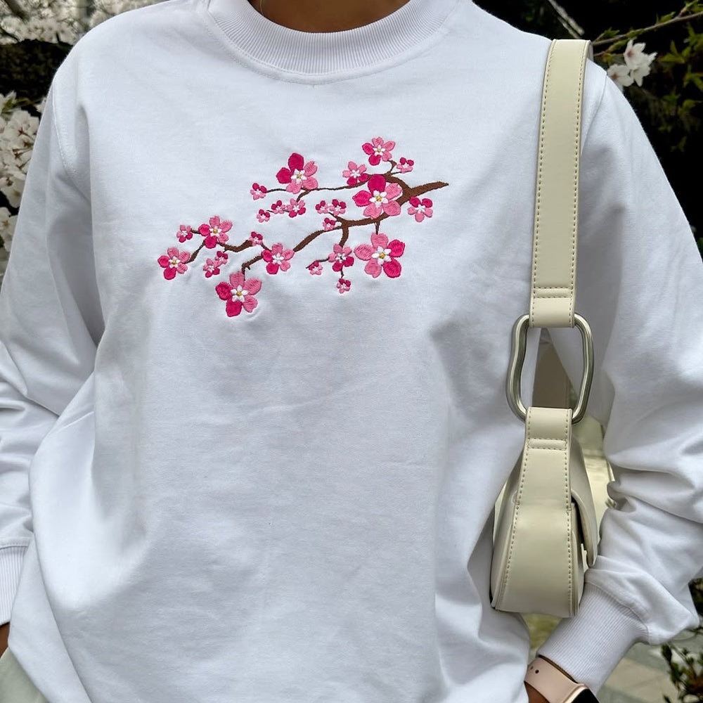 Cherry Blossom Embroidered Sweatshirt