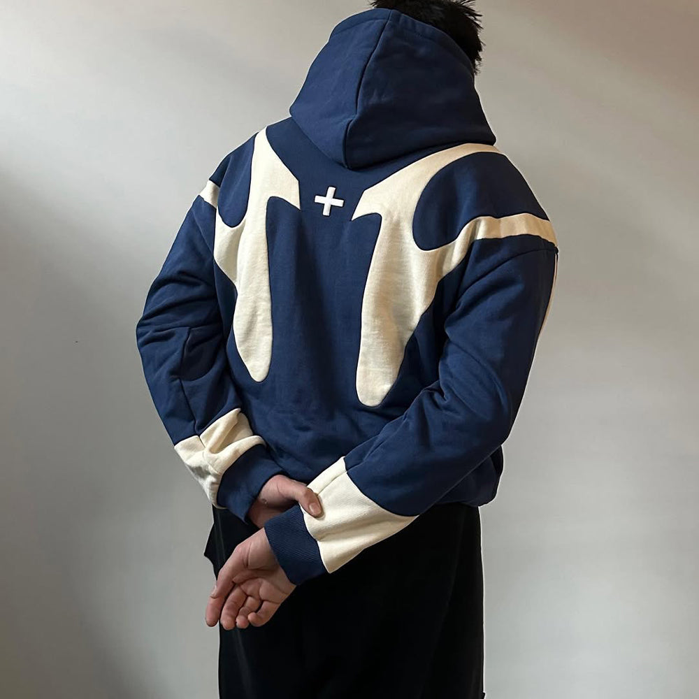 Contrast Zip-Up Hoodie