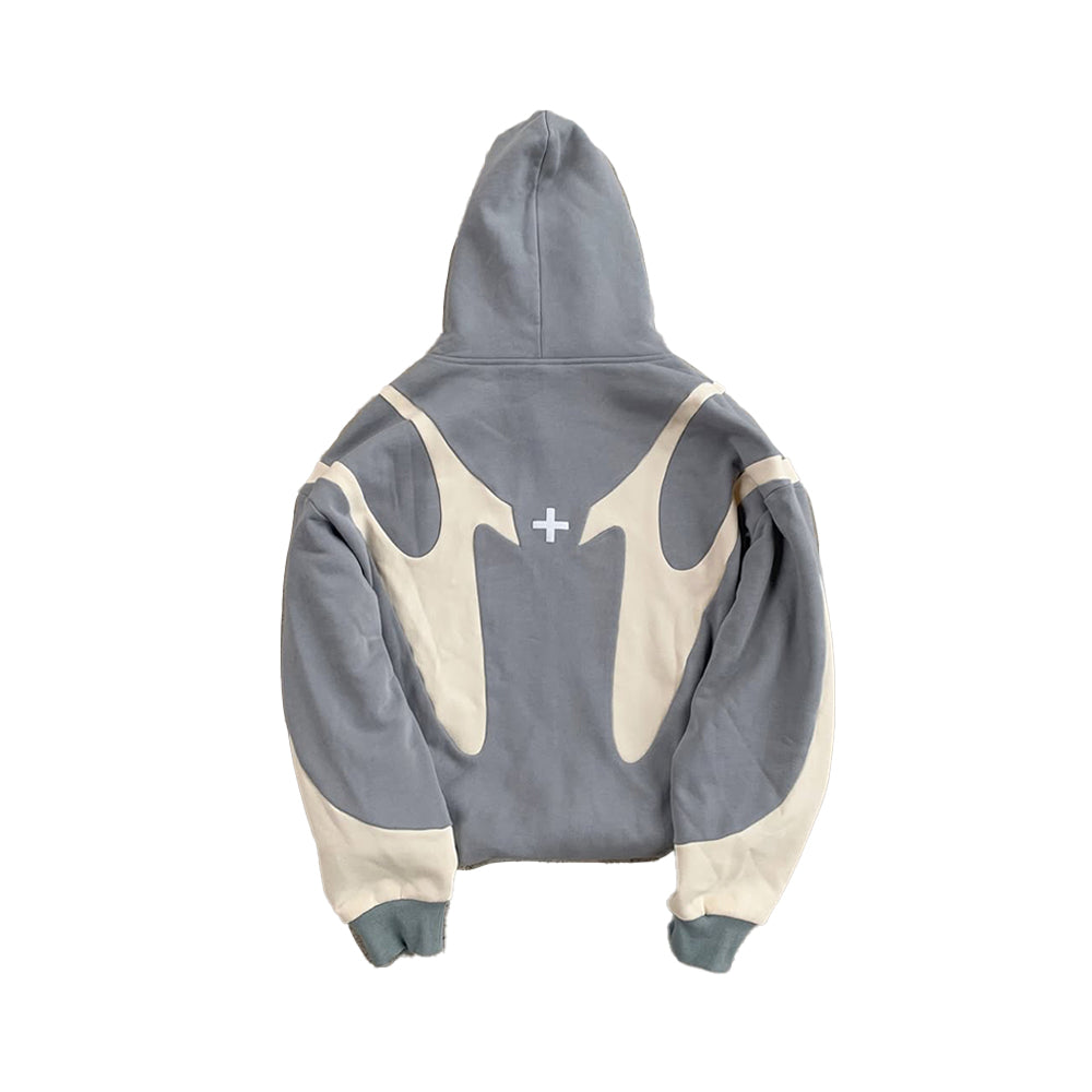 Contrast Zip-Up Hoodie