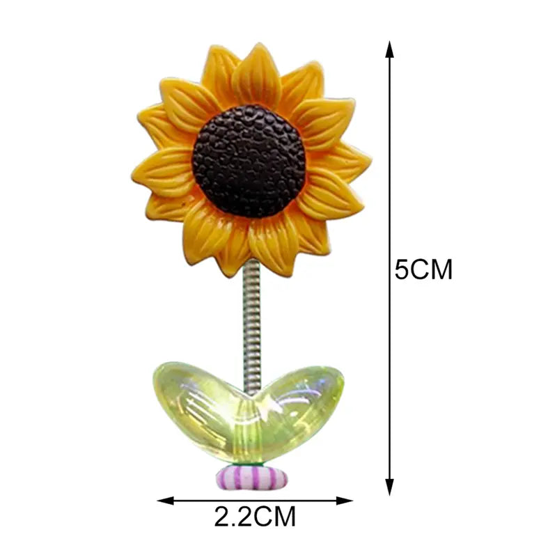 Mini Shaking Sunflowers car dashboard detail image