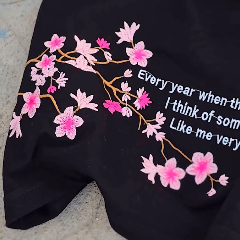 Sakura Bloom Embroidered Tee