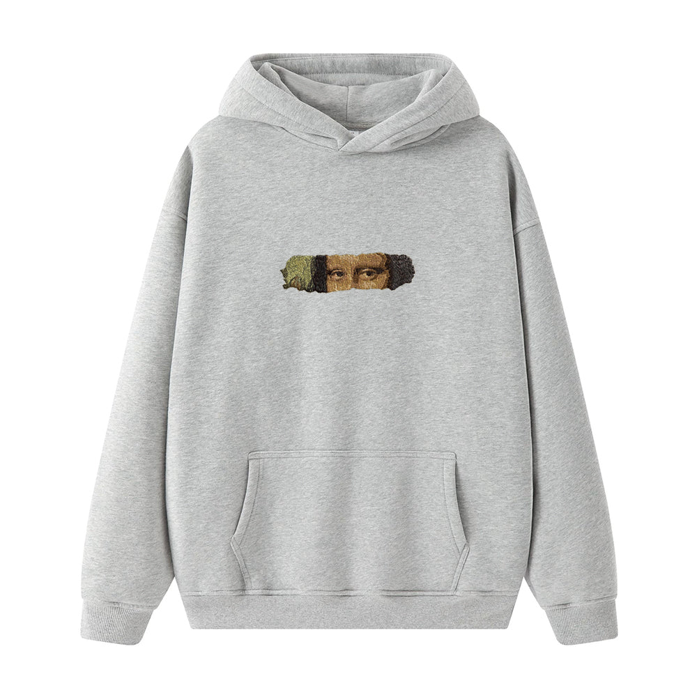 Embroidered Autumn And Winter Hooded Sweatshirt  Mona Lisa