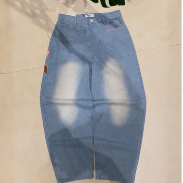 Cherry Blossom Embroidery Vintage Denim Jeans