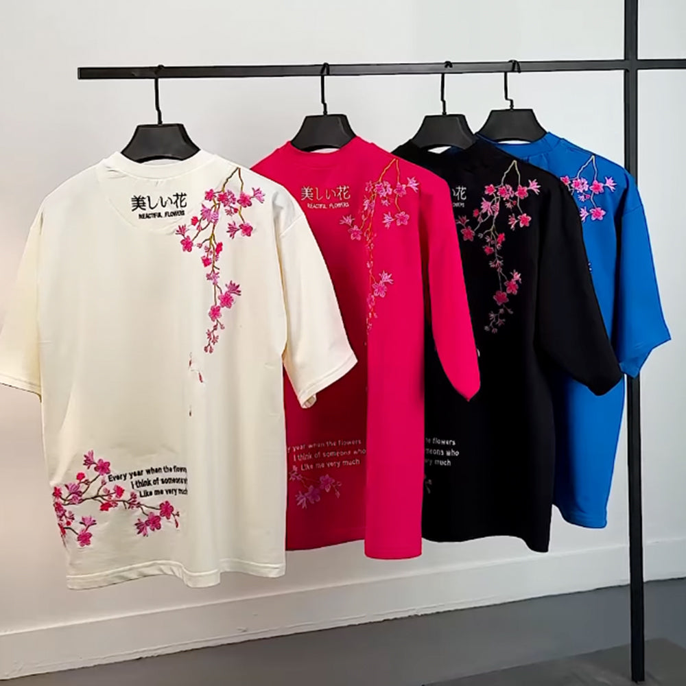 Sakura Bloom Embroidered Tee