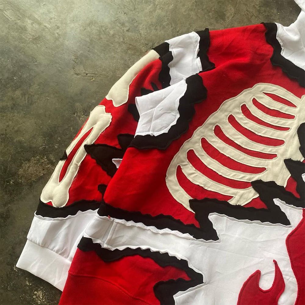 Patchwork Cut-and-Sew Hoodie