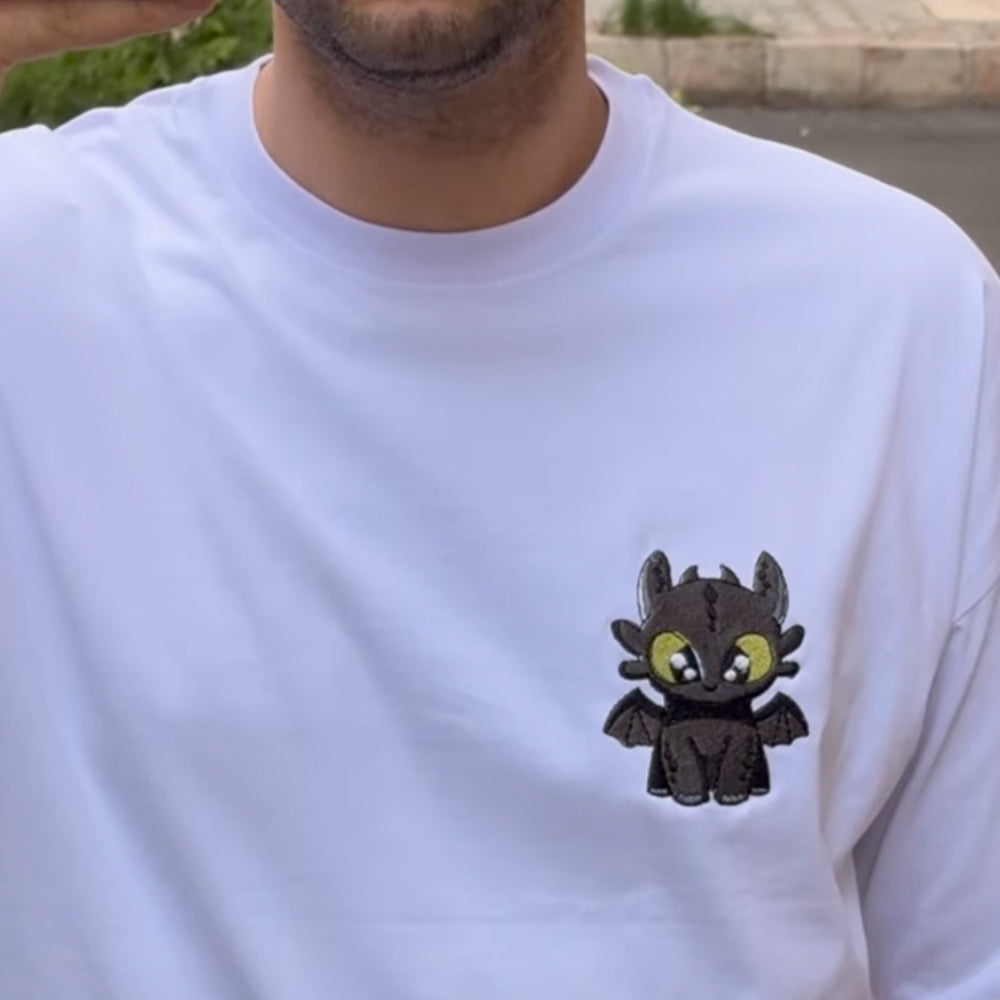 Chibi Dragon Embroidered Couple Tees