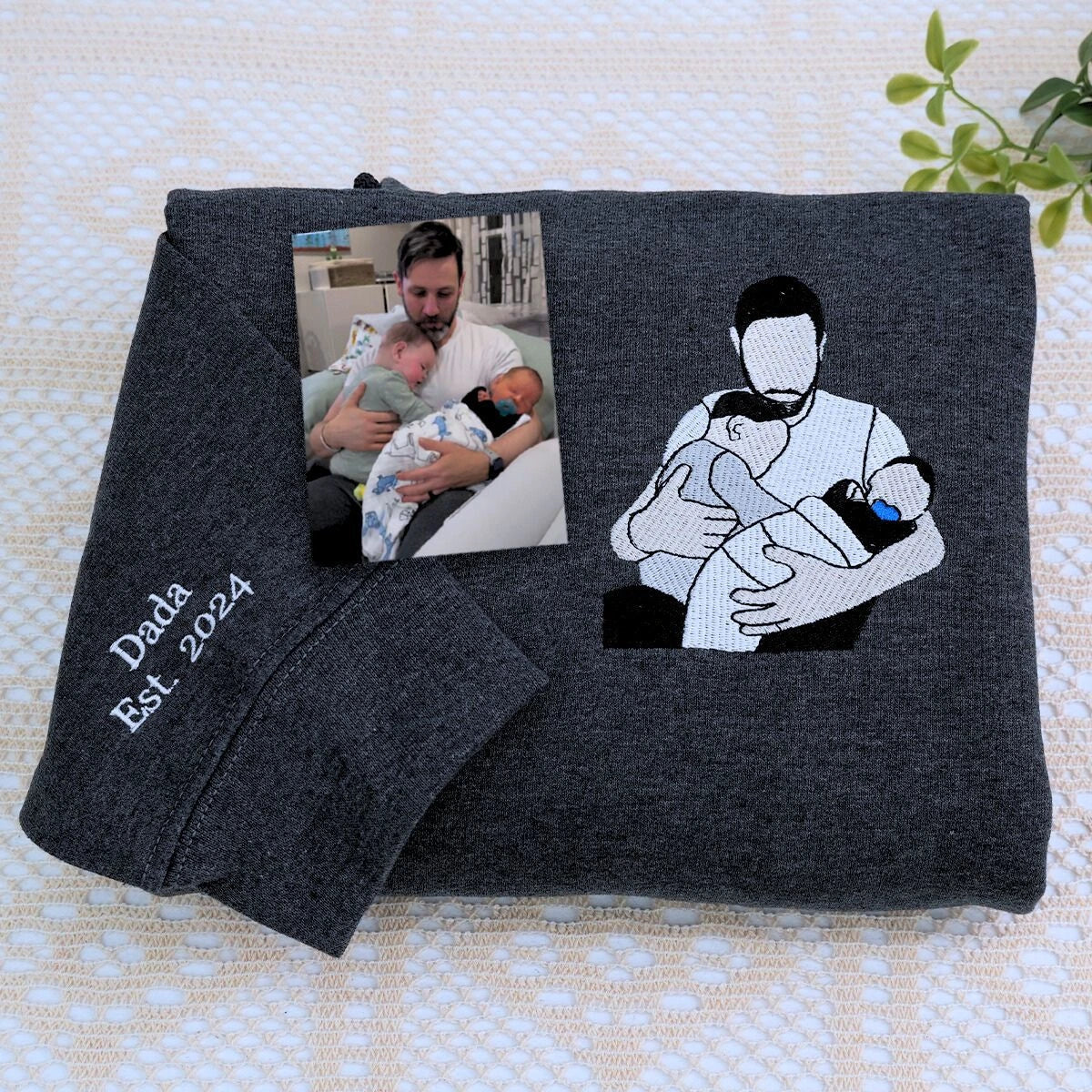 Father and Son Sweatshirt, Hoodie, Personalized Fathers Day Gifts from Portrait Photo