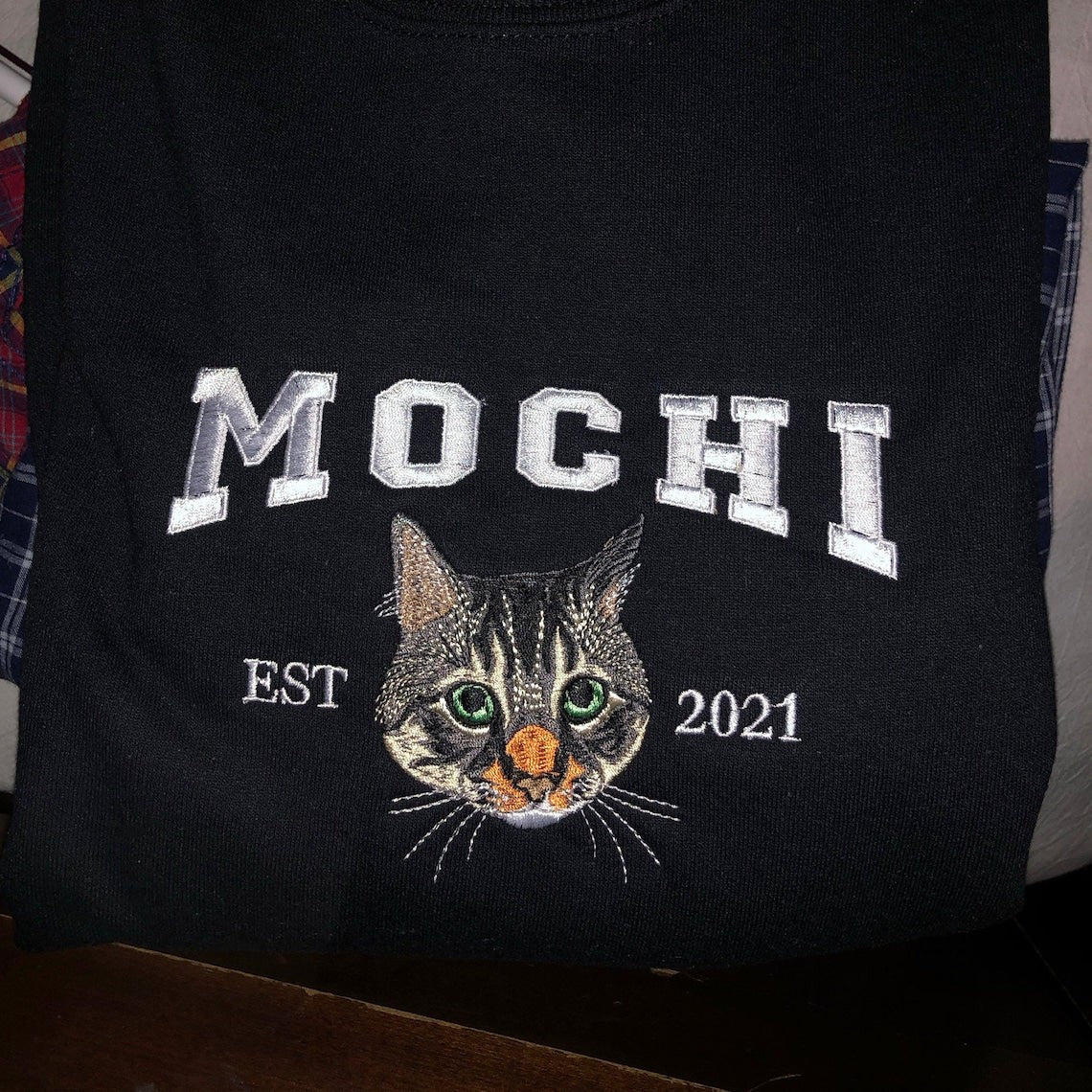 Embroidered Pet Portrait Photo Sweatshirt Custom Dog Hoodie with Photo and Name