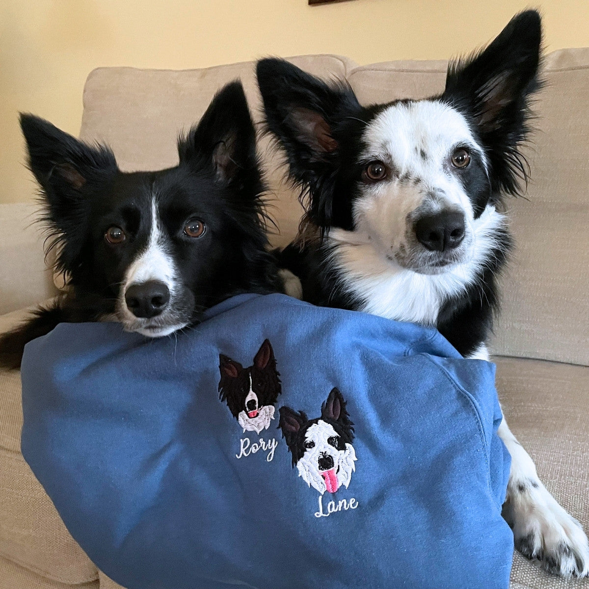 Custom Pet Portrait Embroidered T-shirt, Sweatshirt, Hoodie