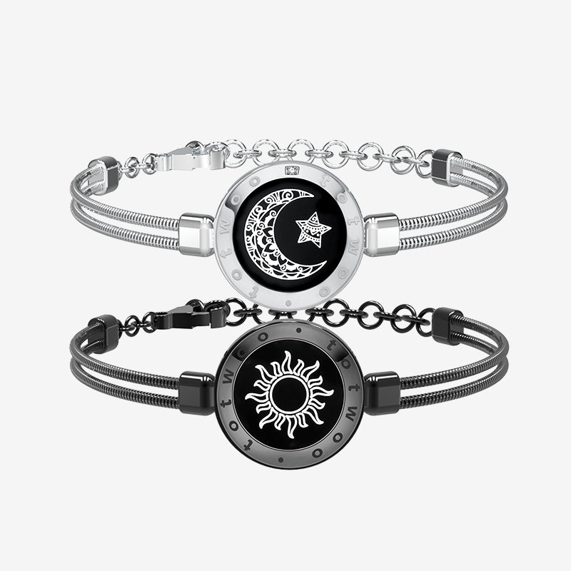 Sun & Moon Touch Bracelets with Milan Rope & Snake Chain and Figaro Chain