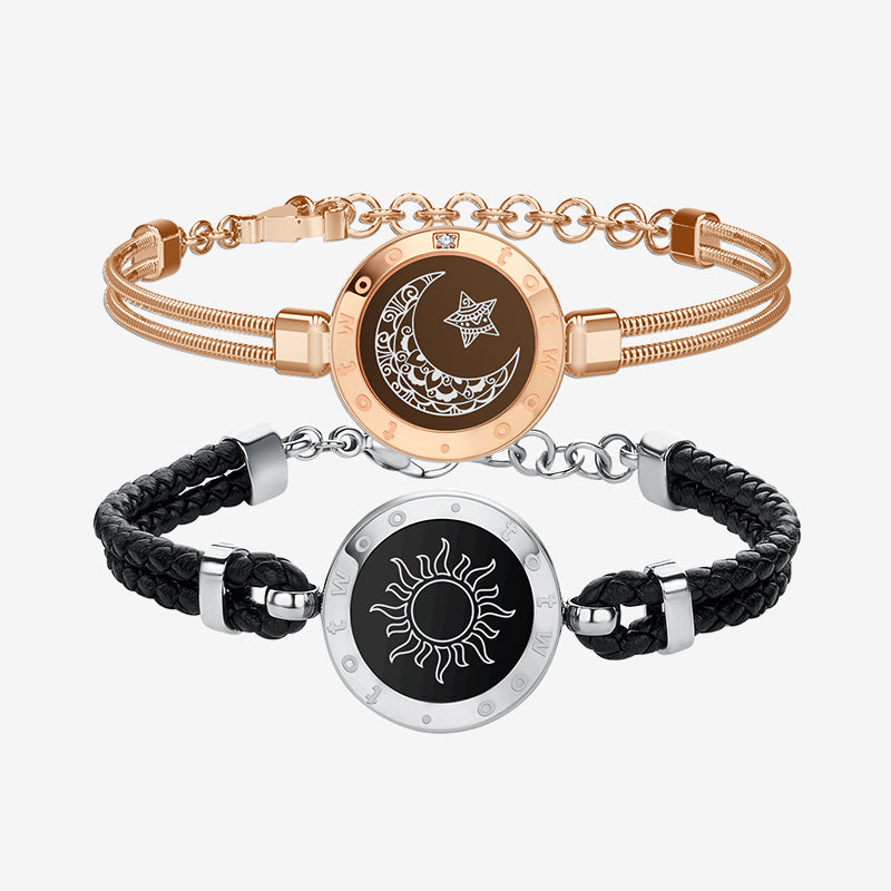Sun & Moon Touch Bracelets with Milan Rope & Snake Chain and Figaro Chain