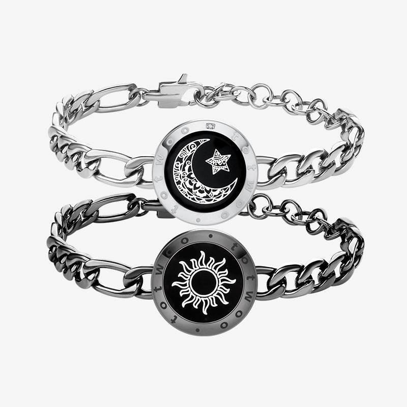 Sun & Moon Touch Bracelets with Milan Rope & Snake Chain and Figaro Chain