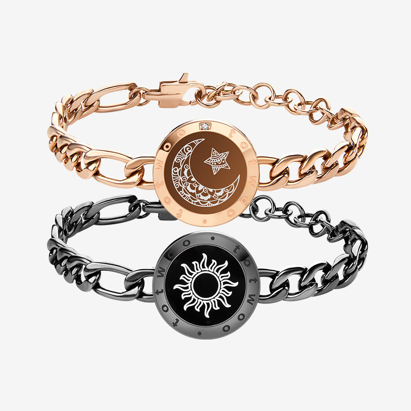 Sun & Moon Touch Bracelets with Milan Rope & Snake Chain and Figaro Chain