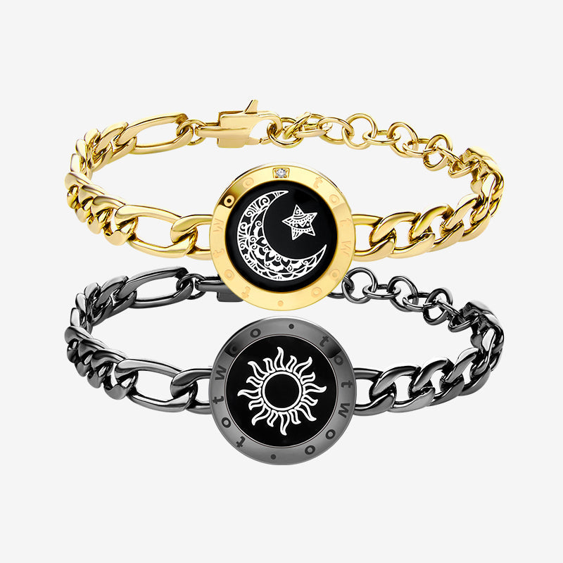Sun & Moon Touch Bracelets with Milan Rope & Snake Chain and Figaro Chain