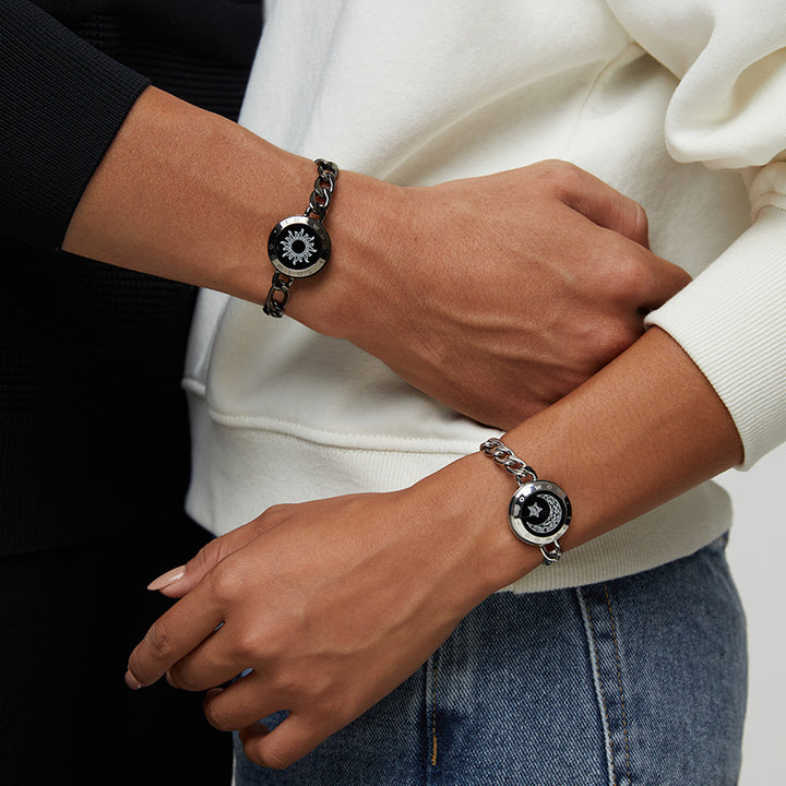 Sun & Moon Touch Bracelets with Milan Rope & Snake Chain and Figaro Chain