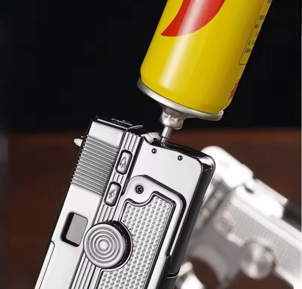 Multi Functional Folding Dual Form Decompression Gyro Gun Shaped Lighter