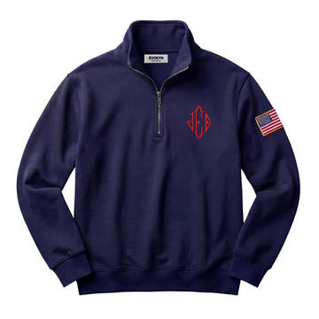 "EPSTEIN" Quarter-Zip Embroidered Heavyweight Sweatshirt