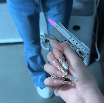 Multi Functional Folding Dual Form Decompression Gyro Gun Shaped Lighter