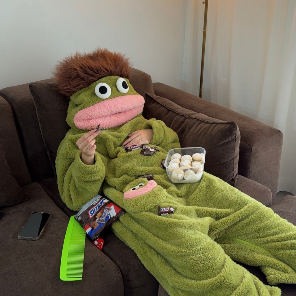 Funny Cartoon Plush Onesie Ultra-Soft Cozy Lounge & Relax Outfit