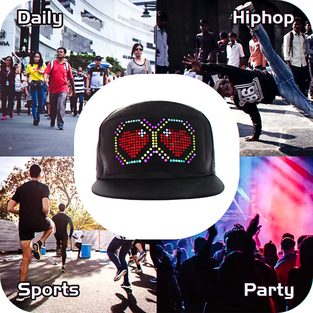 Customizable LED Hat Snapback Baseball Cap with Bluetooth