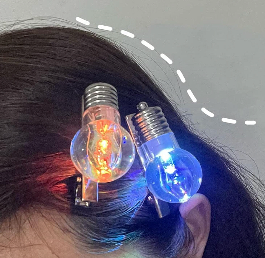 Funny LED Light Bulb Hair Clip