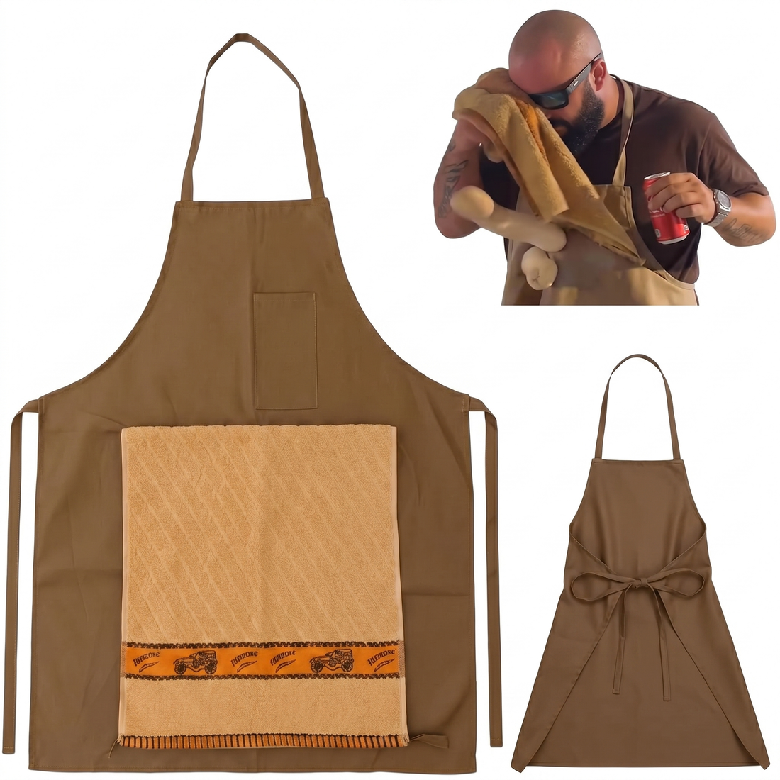 Funny Chef Prank Apron with Towel