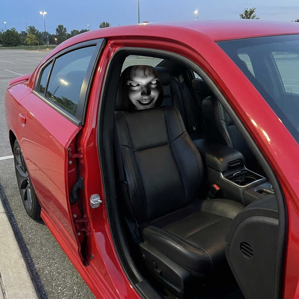 Spooky Ghost Car Headrest Cover