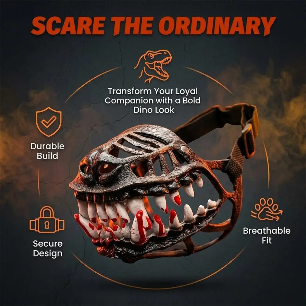 Spooky Dino Dog Muzzle