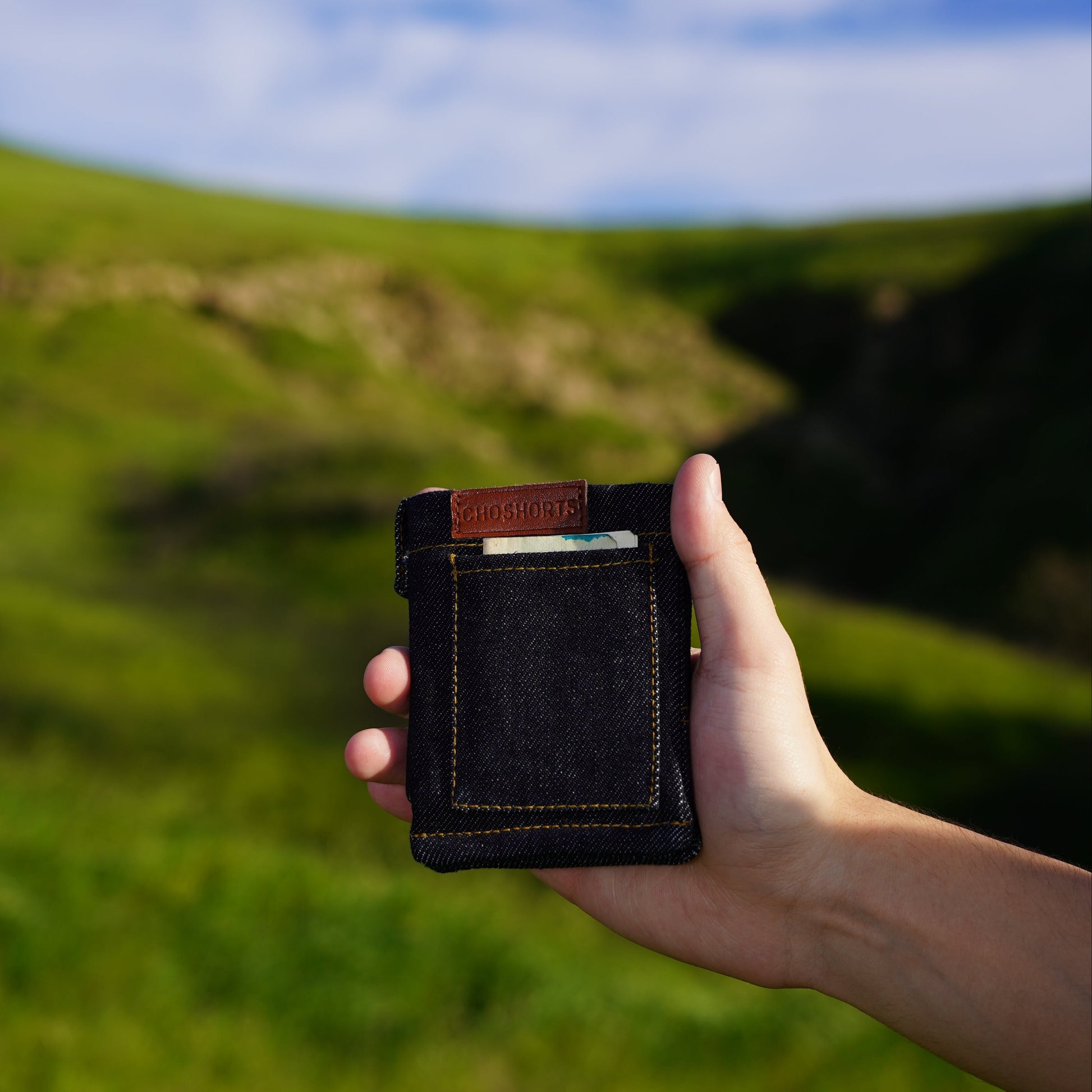 Shorts-style denim wallet in Original Denim photo 2