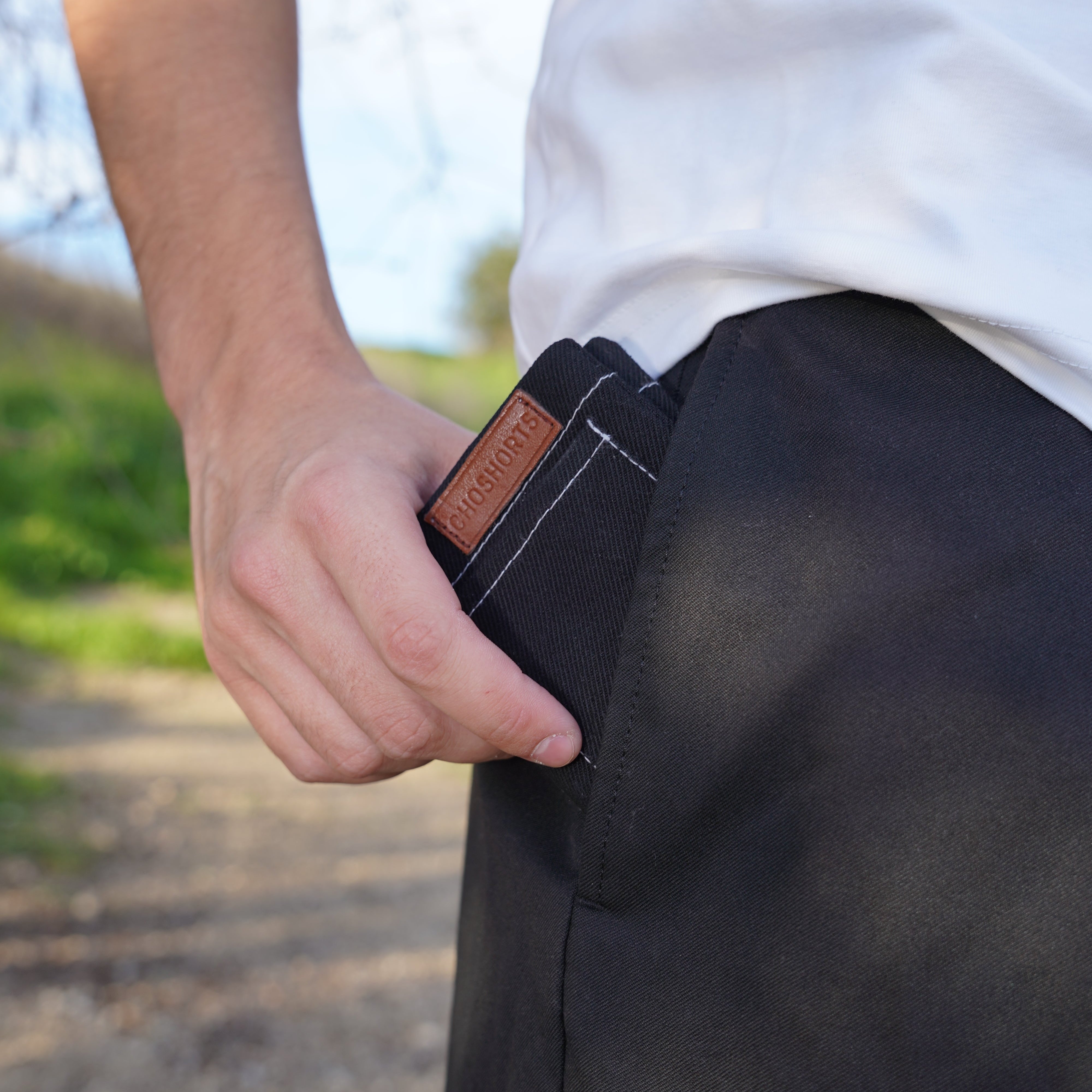 Shorts-style denim wallet in Blackout photo 3
