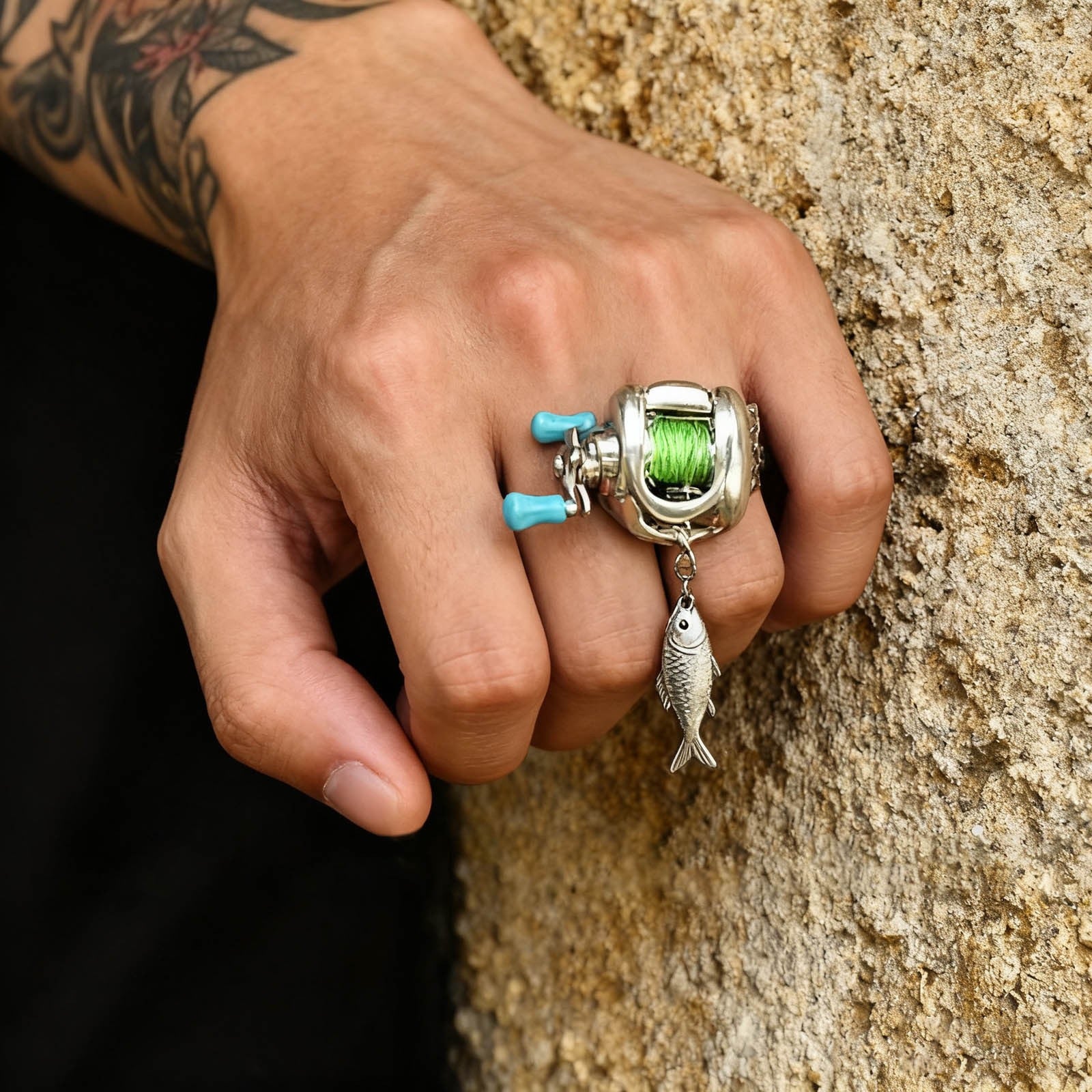 Mini Fishing Reel Necklace – Functional Spinning Pendant