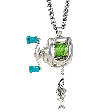 Mini Fishing Reel Necklace – Functional Spinning Pendant