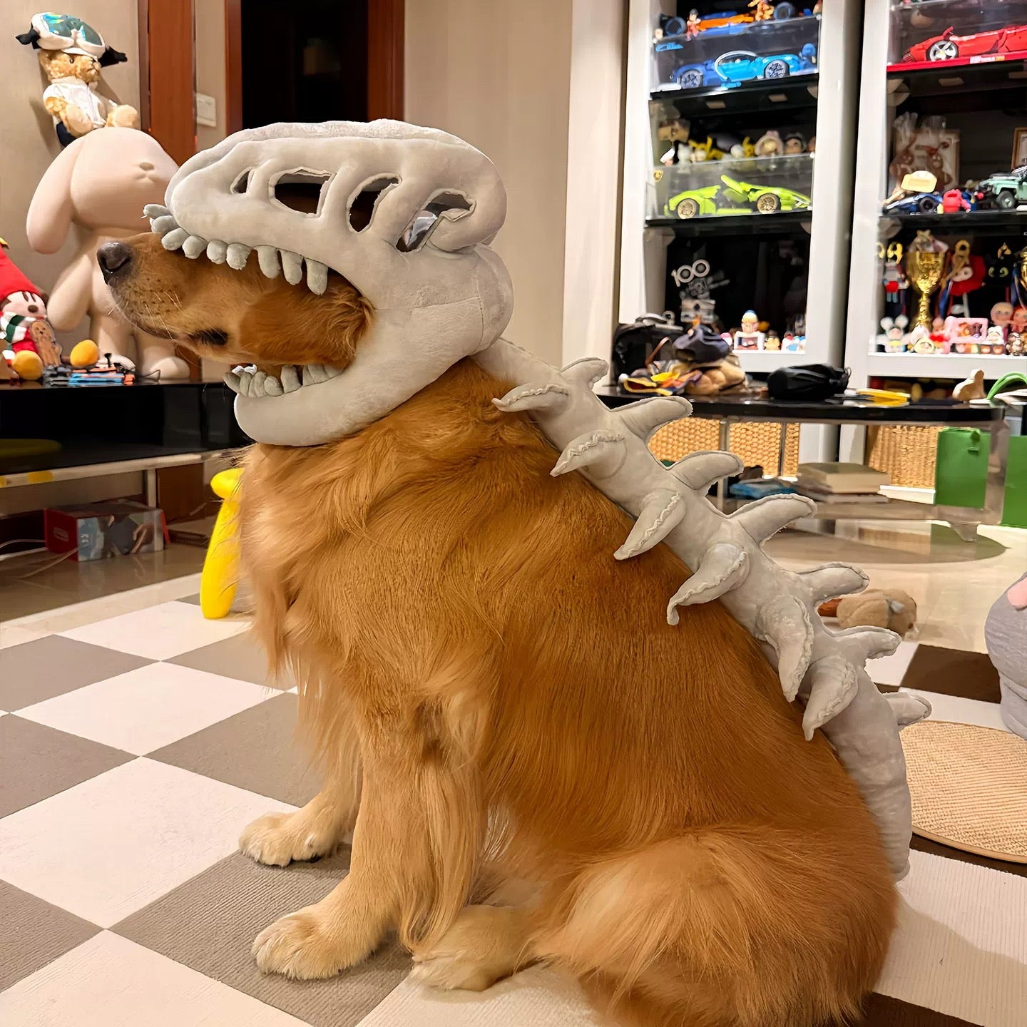 Dinosaur Monster Skeleton Mask Horror Plush Toy