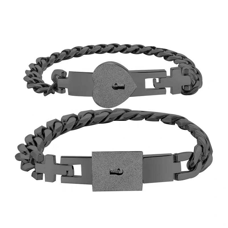 2-Piece Couple Elegant Heart Design Bracelet Set