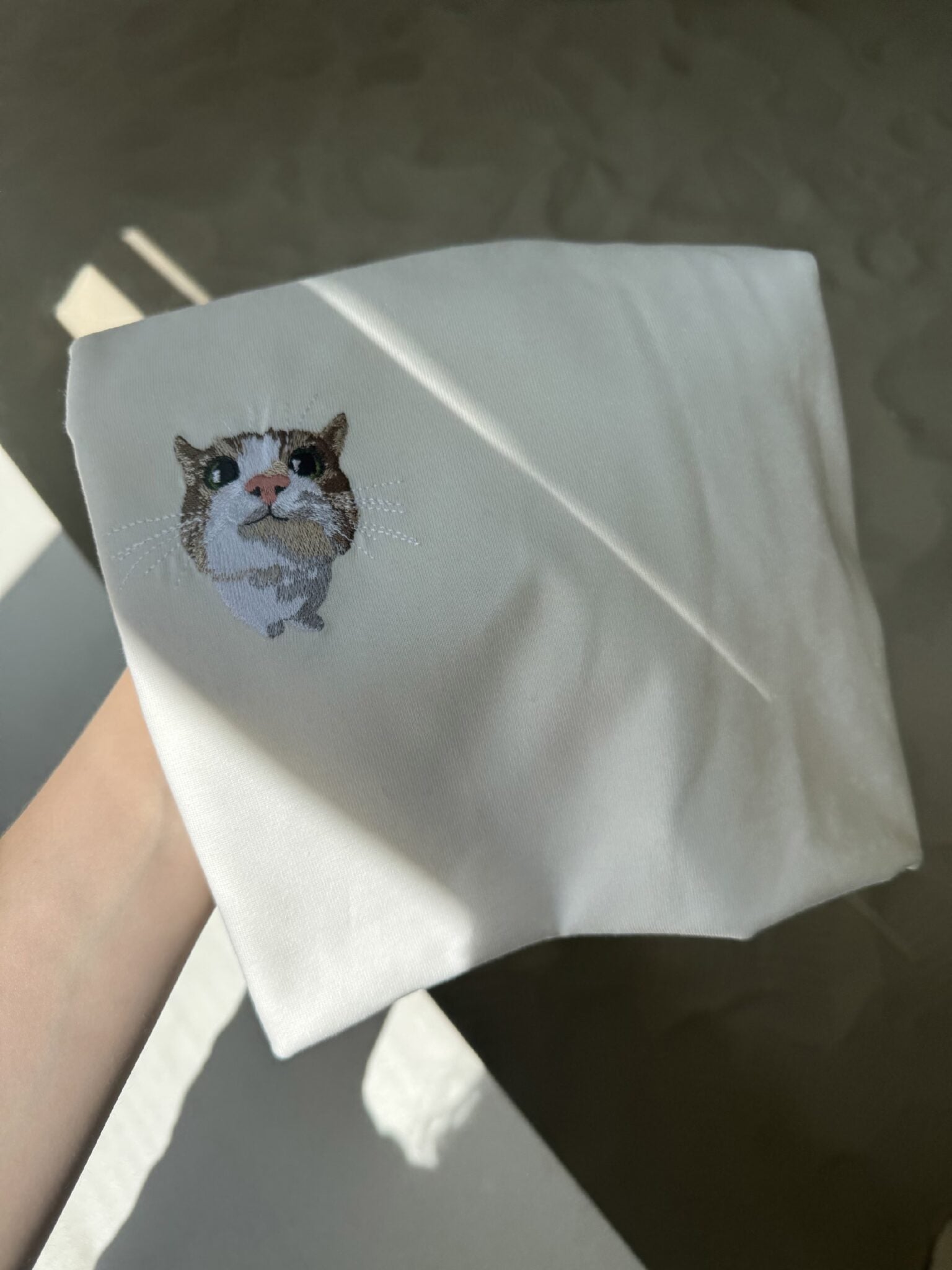 Pair Cat Embroidery Tee for Lovers