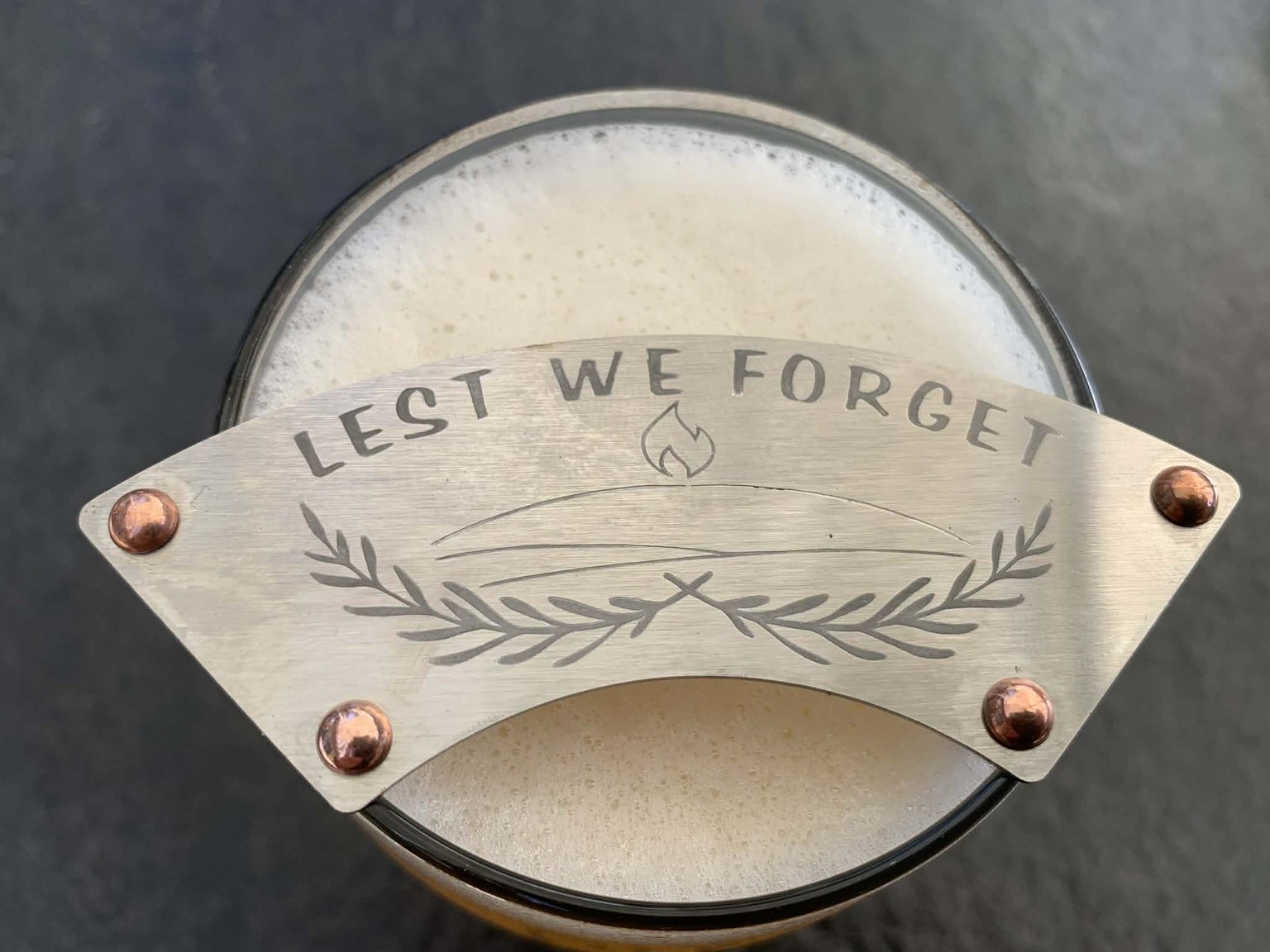 DryStache Stainless Moustache Guard - Lest We Forget - Bush Ranger Moustache Guard Lest We Forget