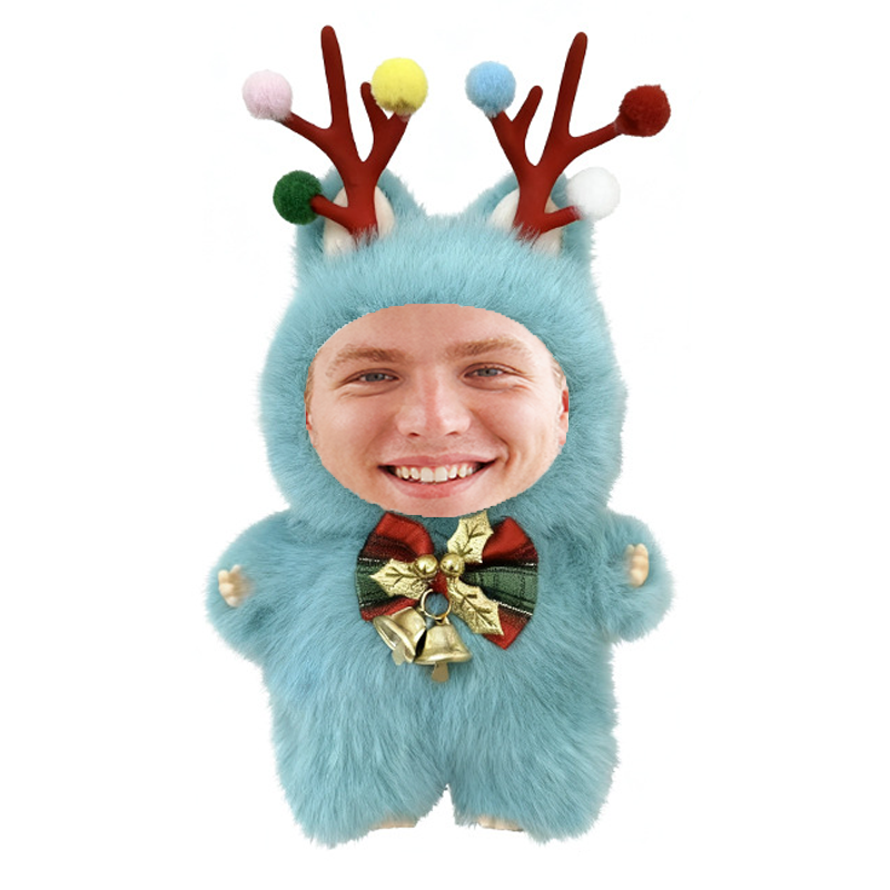 Funny Custom Christmas Yebubu Plush Keychain with Your Face – Perfect Gift In Different Colors
