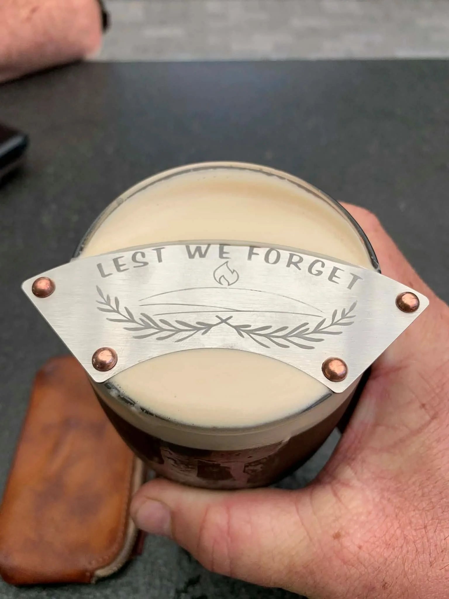 DryStache Stainless Moustache Guard - Lest We Forget - Bush Ranger Moustache Guard Lest We Forget