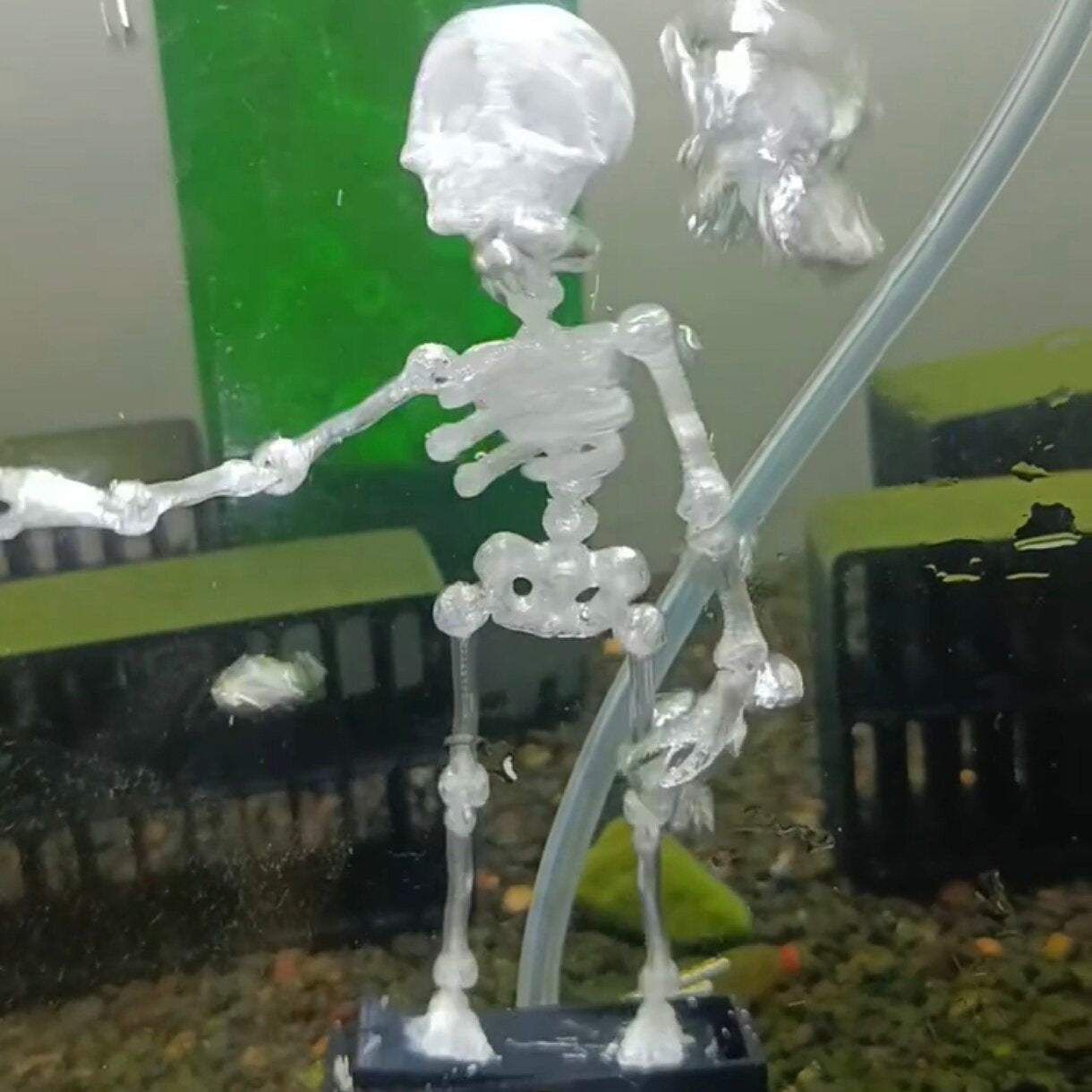 Dancing Skeleton Aquarium Bubbler side view