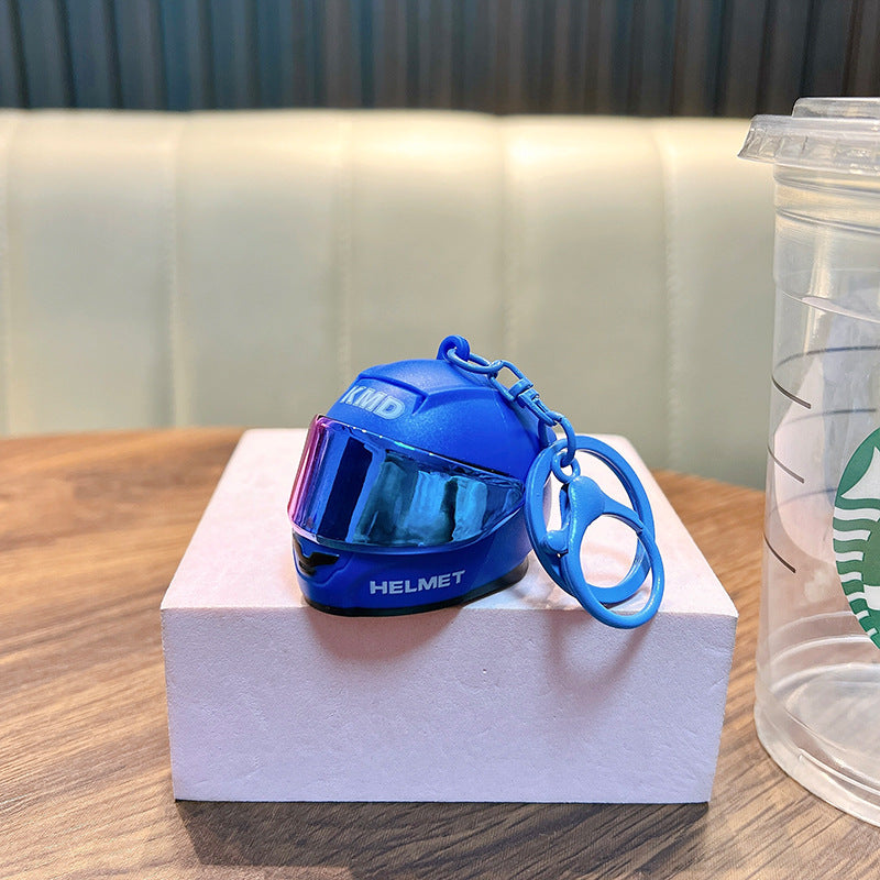 MotoGlow Mini Helmet Keychain LED Blue