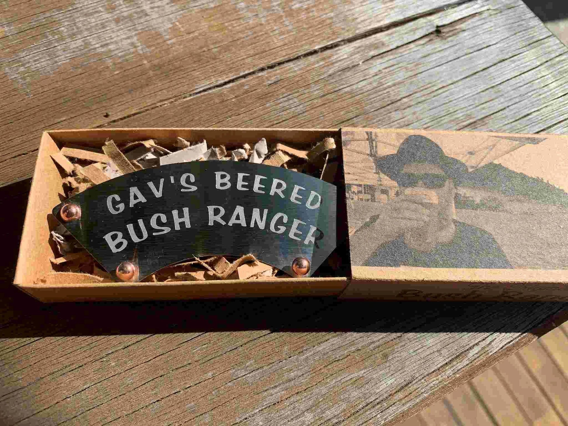 DryStache Stainless Moustache Guard - Personalized - Personalised Bush Ranger™ Moustache Guard