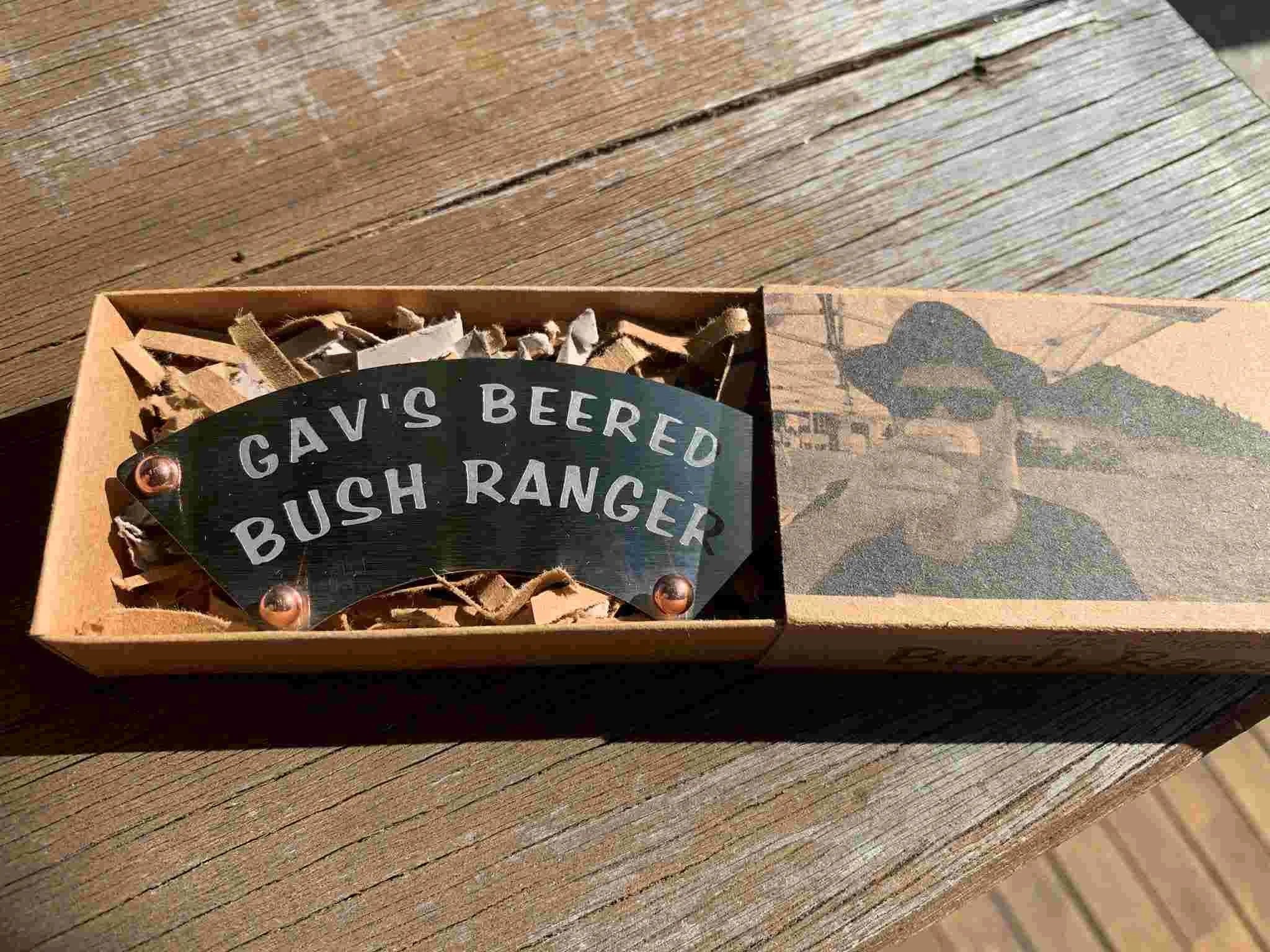 DryStache Stainless Moustache Guard - Personalized - Personalised Bush Ranger™ Moustache Guard