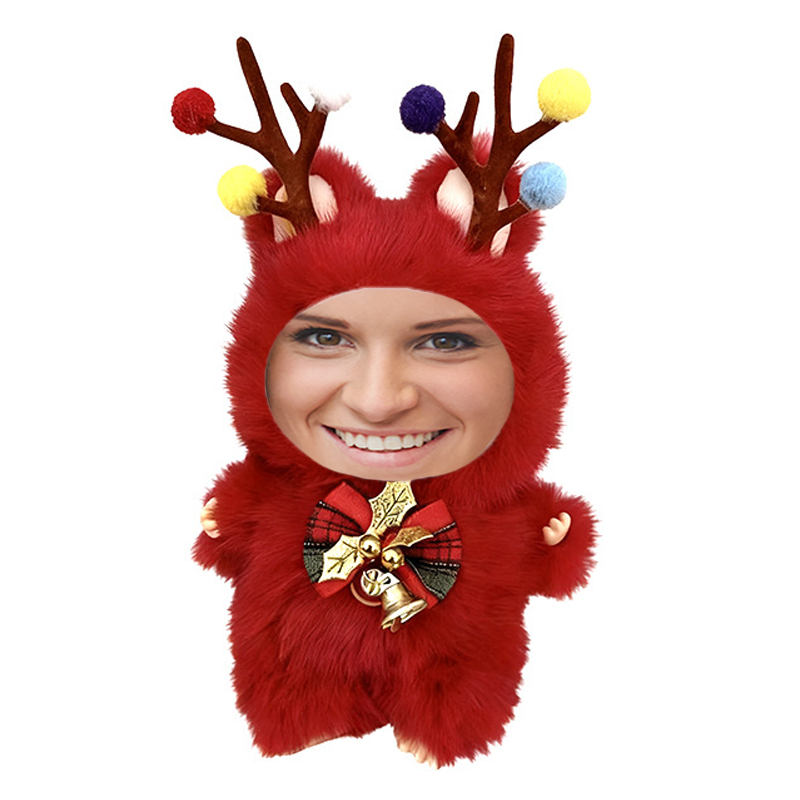 Funny Custom Christmas Yebubu Plush Keychain with Your Face – Perfect Gift In Different Colors