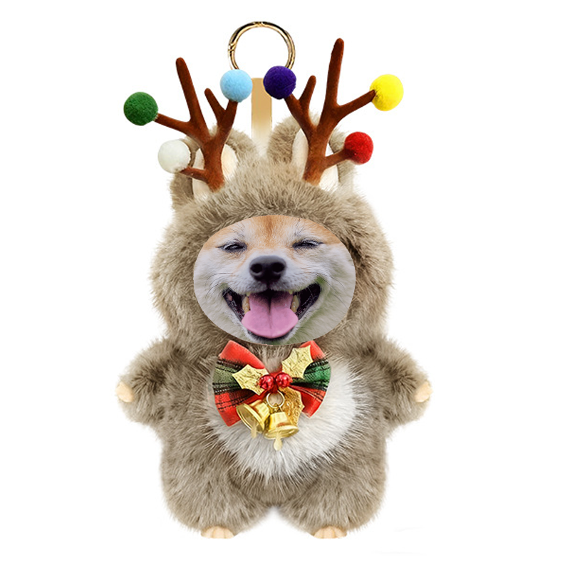 Funny Custom Christmas Yebubu Plush Keychain with Your Face – Perfect Gift In Different Colors